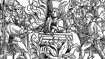 Spalenie Jana Husa wg drzeworytu z 1536 r.